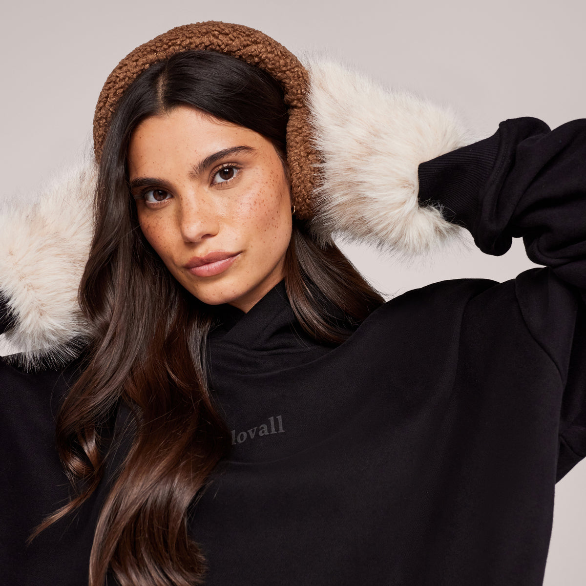 Sweat à capuche oversize épais - Marron expresso