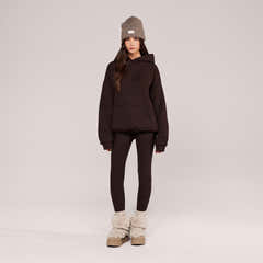 Legging taille haute d'hiver - Marron expresso
