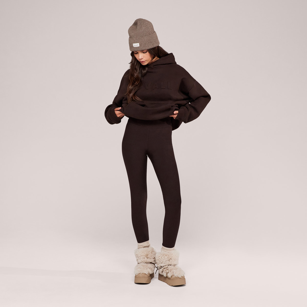 Legging taille haute d'hiver - Marron expresso