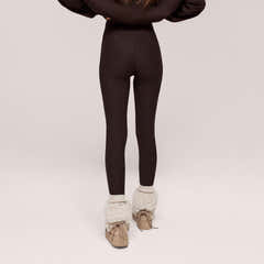 Legging taille haute d'hiver - Marron expresso