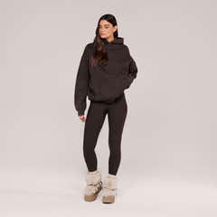 Sweat à capuche oversize épais - Marron expresso