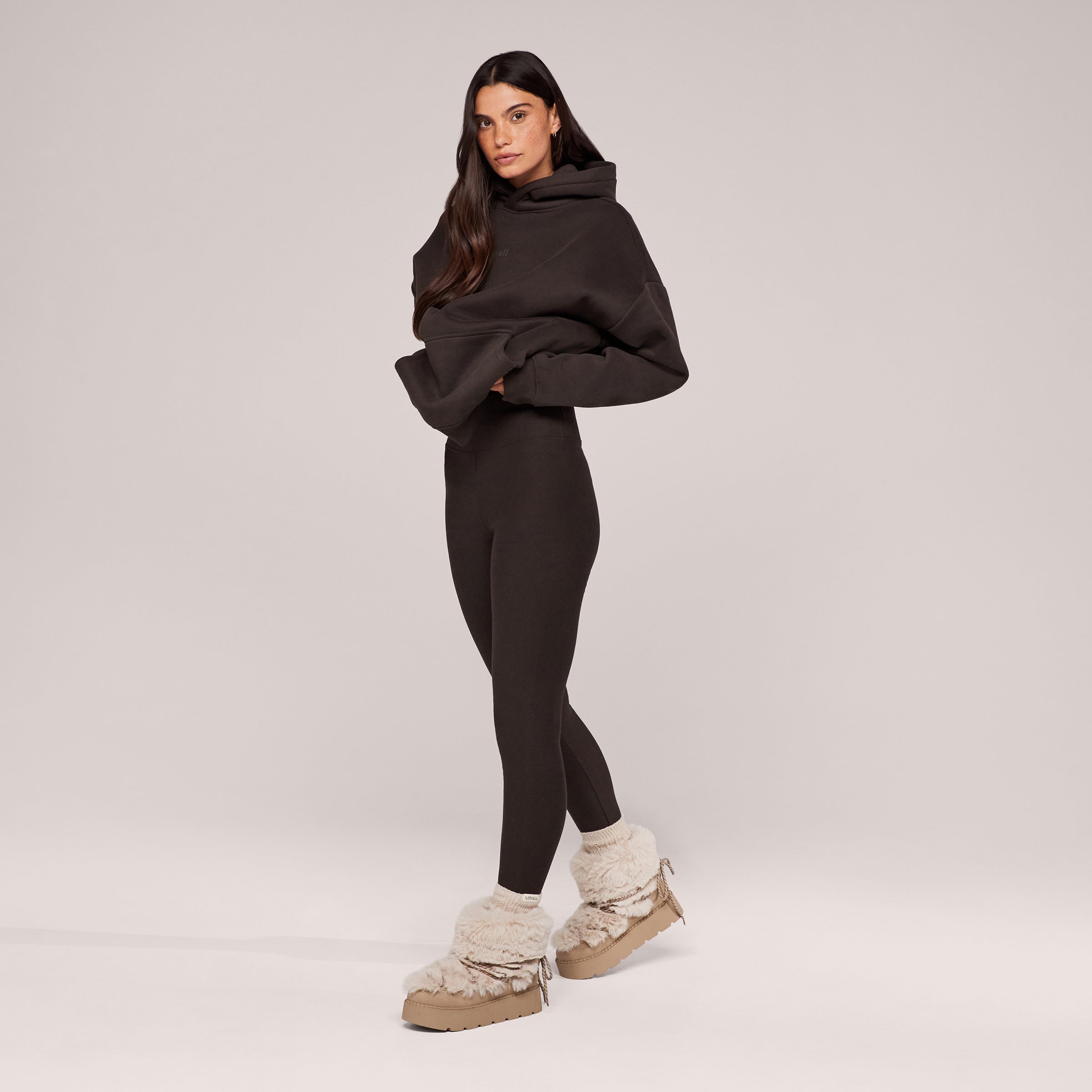 Legging taille haute d'hiver au quotidien - Café noir