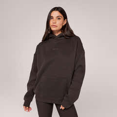 Sweat à capuche oversize épais - Marron expresso