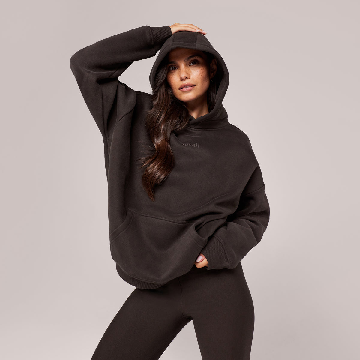 Sweat à capuche oversize épais - Marron expresso