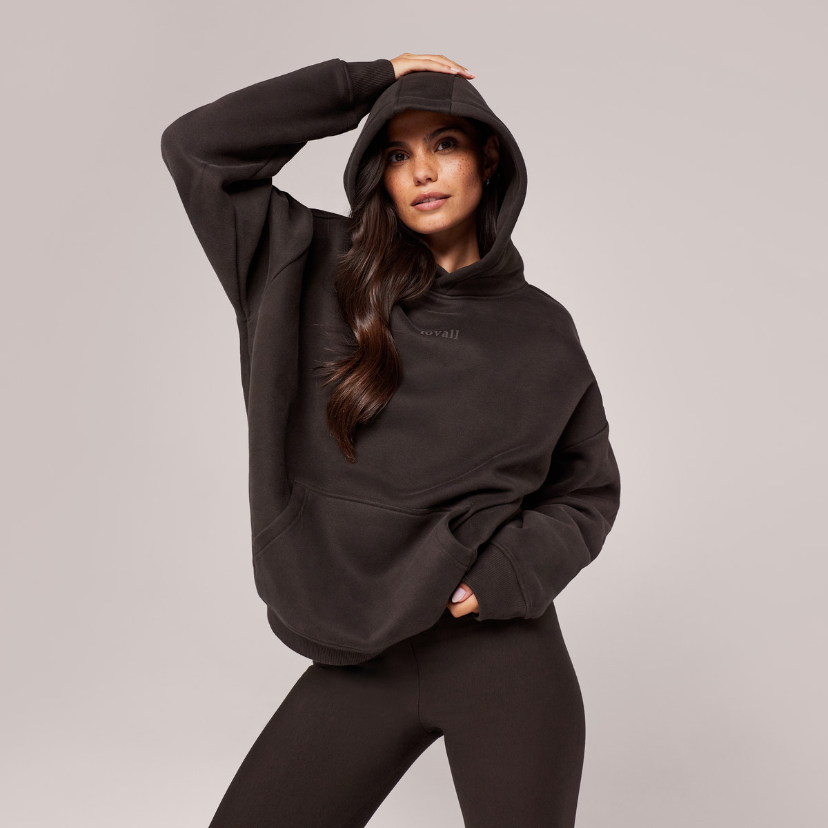 Sweat à capuche oversize épais - Marron expresso