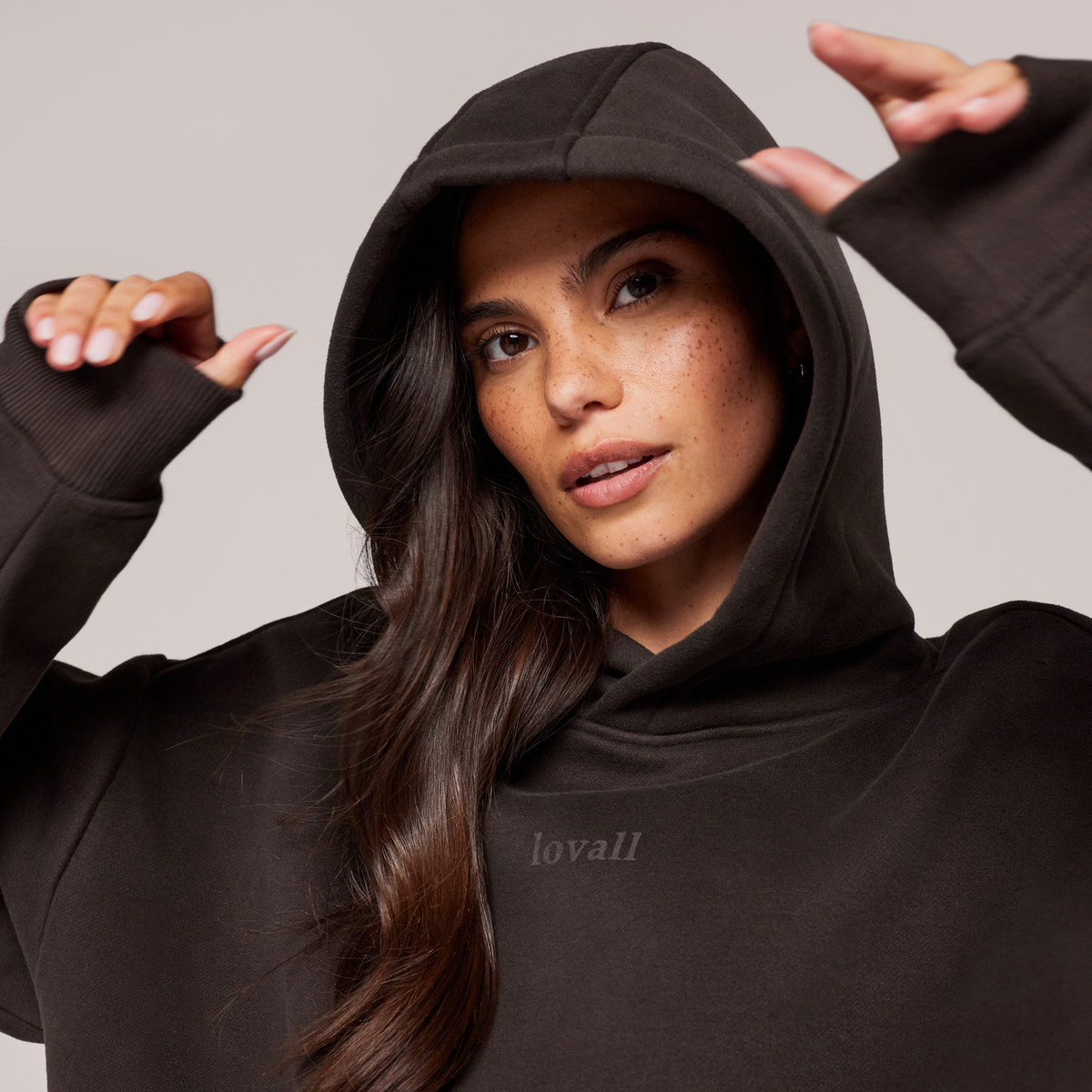 Sweat à capuche oversize épais - Marron expresso