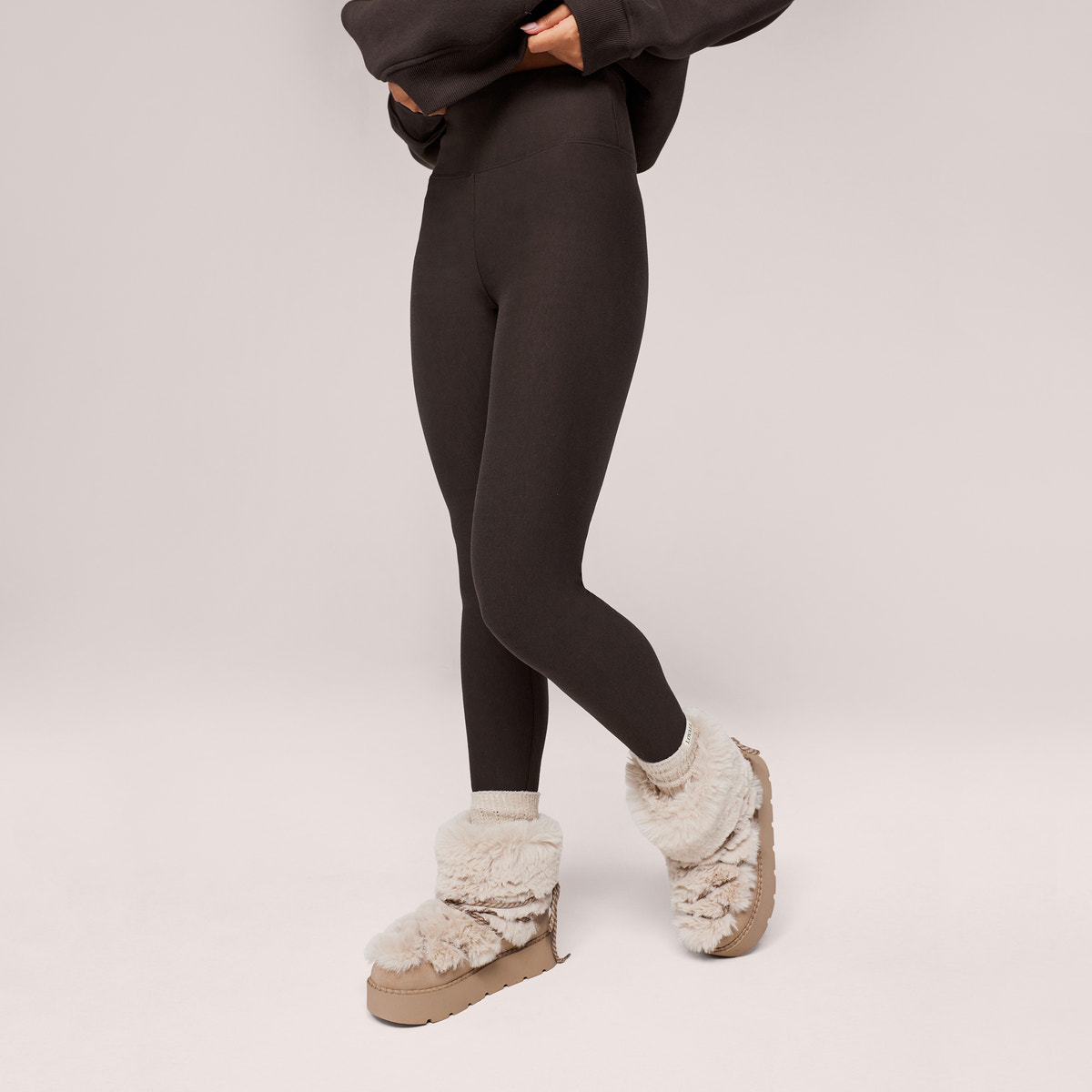 Legging taille haute d'hiver au quotidien - Café noir