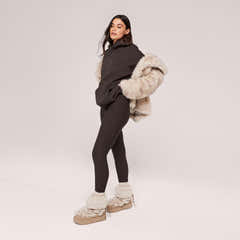 Legging taille haute d'hiver au quotidien - Café noir