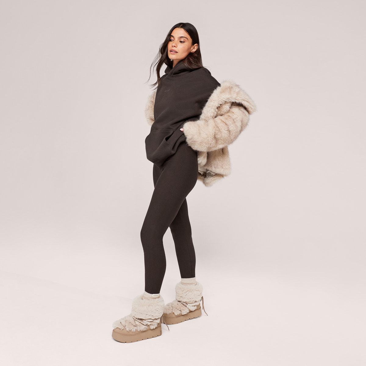 Legging taille haute d'hiver au quotidien - Café noir