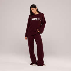 Pull oversize en maille « Varsity » – Bourgogne
