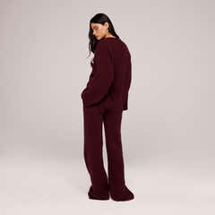 Pull oversize en maille « Varsity » – Bourgogne