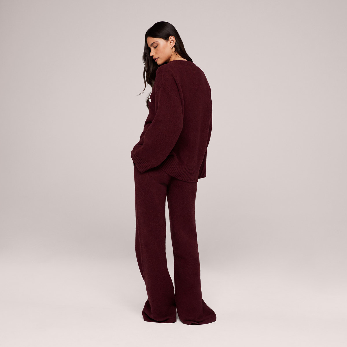 Pull oversize en maille « Varsity » – Bourgogne