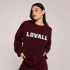 Pull oversize en maille « Varsity » – Bourgogne