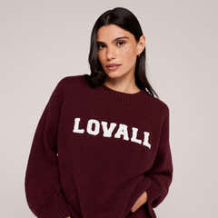 Pull oversize en maille « Varsity » – Bourgogne