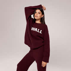 Pull oversize en maille « Varsity » – Bourgogne