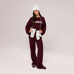 Pull oversize en maille « Varsity » – Bourgogne