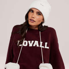Pull oversize en maille « Varsity » – Bourgogne