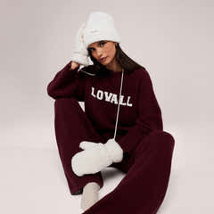 Pull oversize en maille « Varsity » – Bourgogne