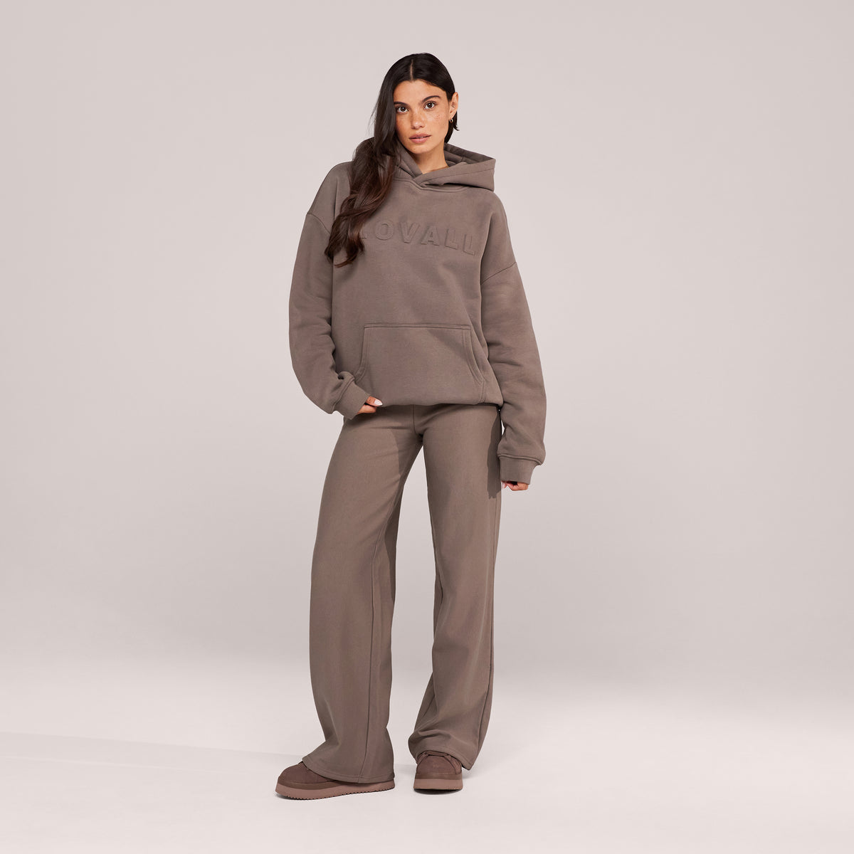 Pantalon large d'hiver – Café noir