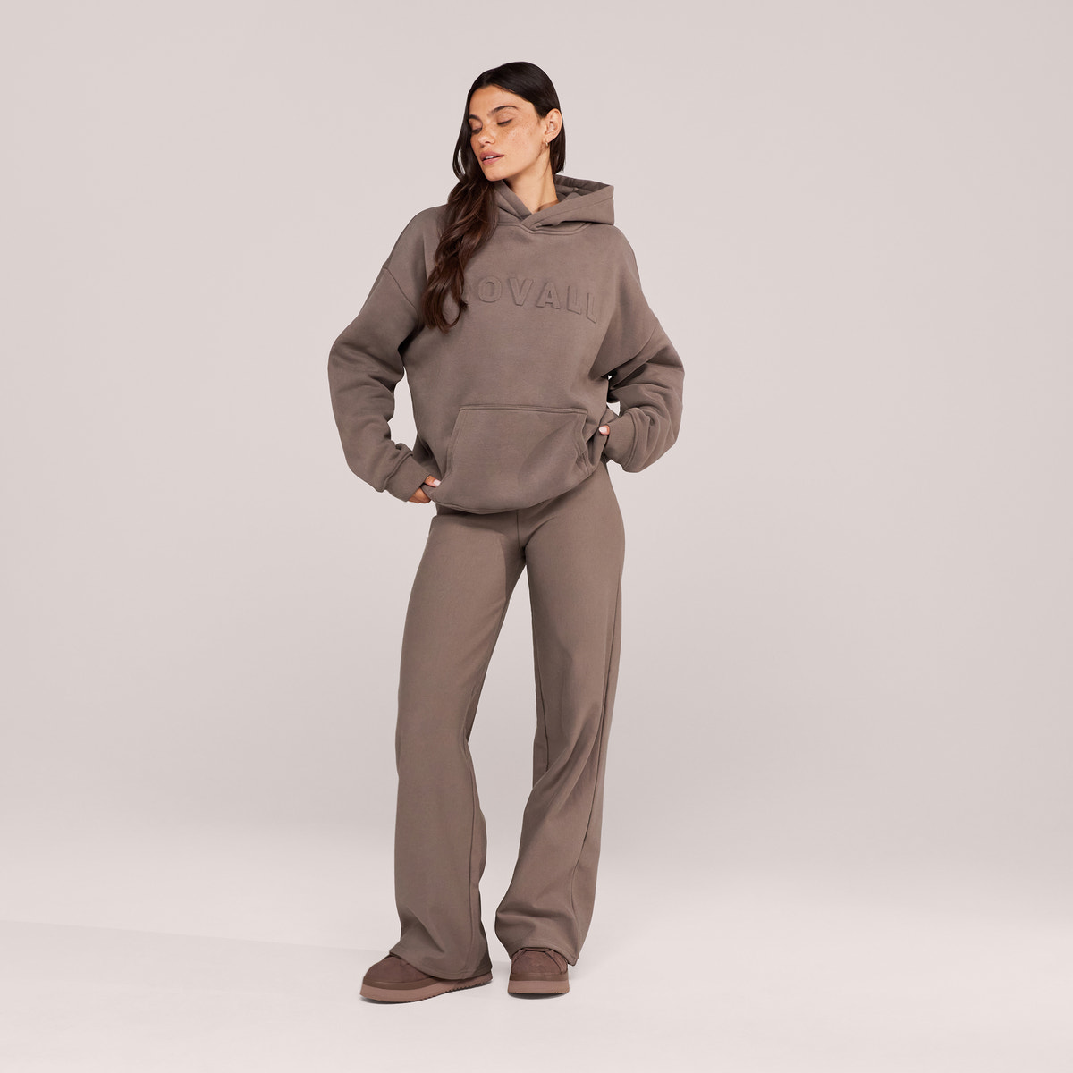 Pantalon large d'hiver – Café noir