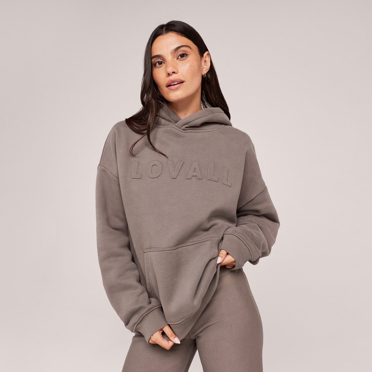 Sweat à capuche oversize épais - Mocha