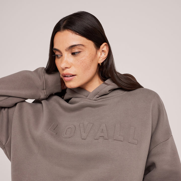 Sweat à capuche oversize épais - Mocha