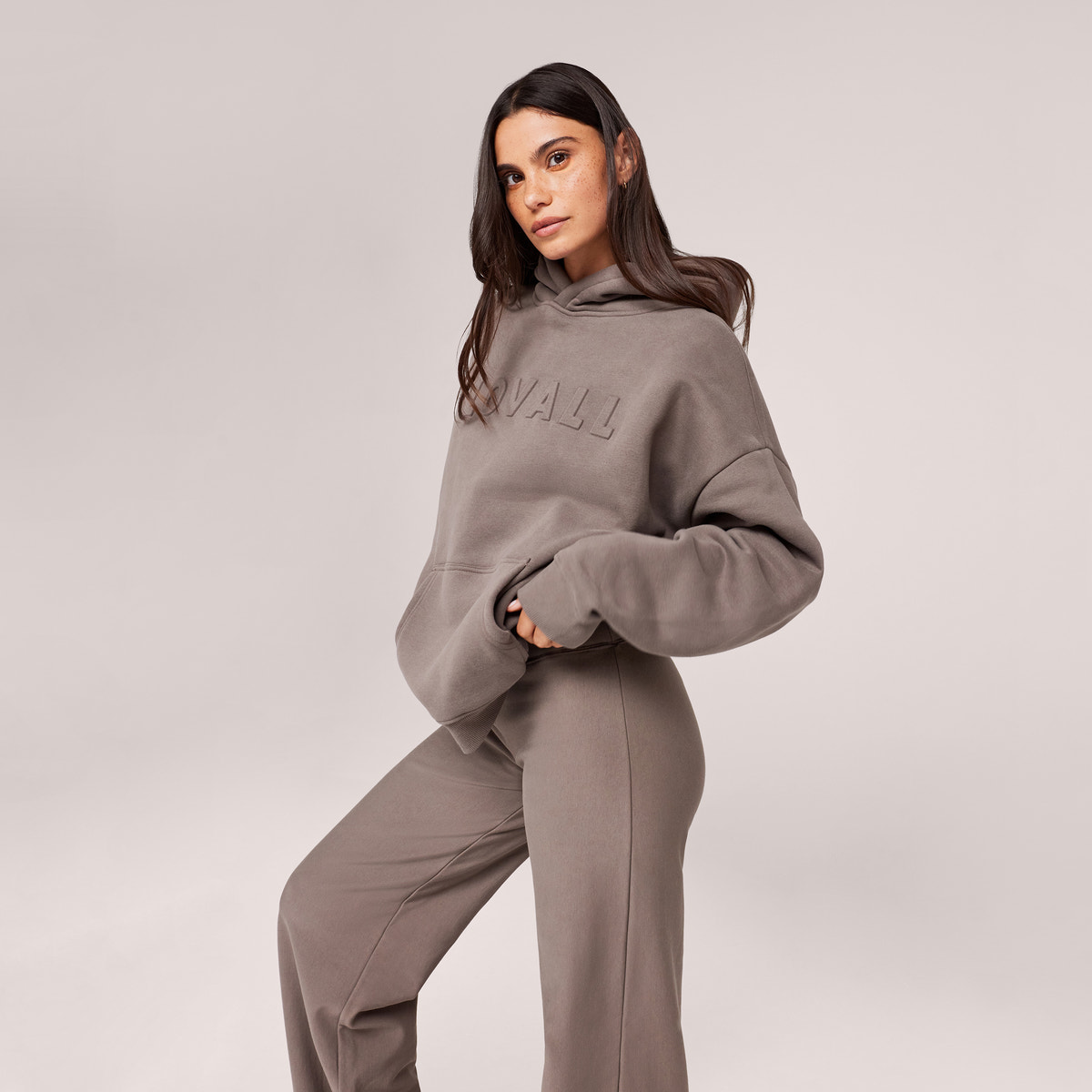 Pantalon large d'hiver – Café noir