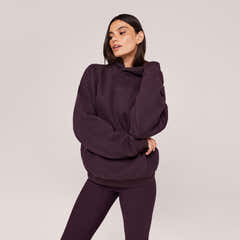 Sweat à capuche oversize épais - Marron expresso