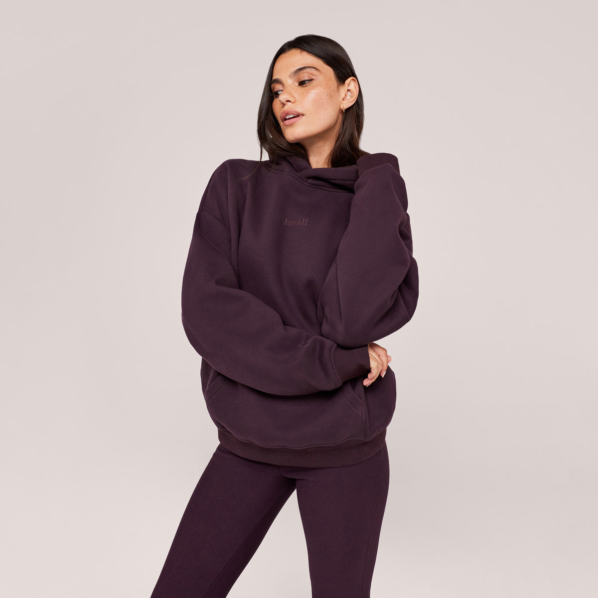 Sweat à capuche oversize épais - Marron expresso
