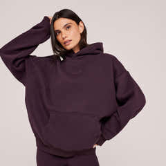 Sweat à capuche oversize épais - Marron expresso