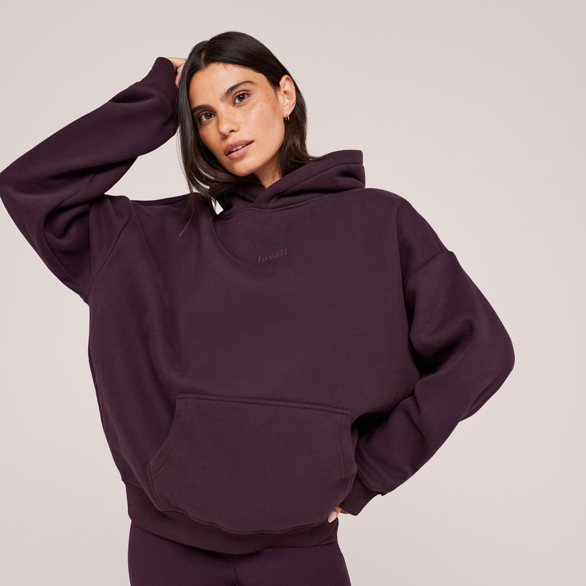 Sweat à capuche oversize épais - Marron expresso