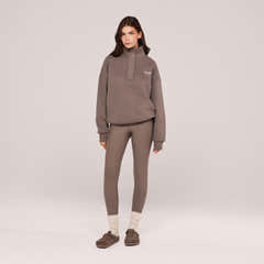 Sweat-shirt lourd 1/4 zip - Mocha