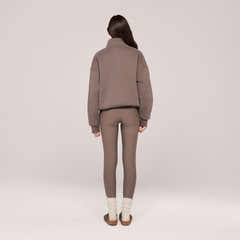 Sweat-shirt lourd 1/4 zip - Mocha