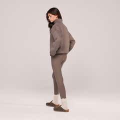 Sweat-shirt lourd 1/4 zip - Mocha