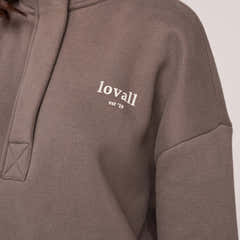 Sweat-shirt lourd 1/4 zip - Mocha