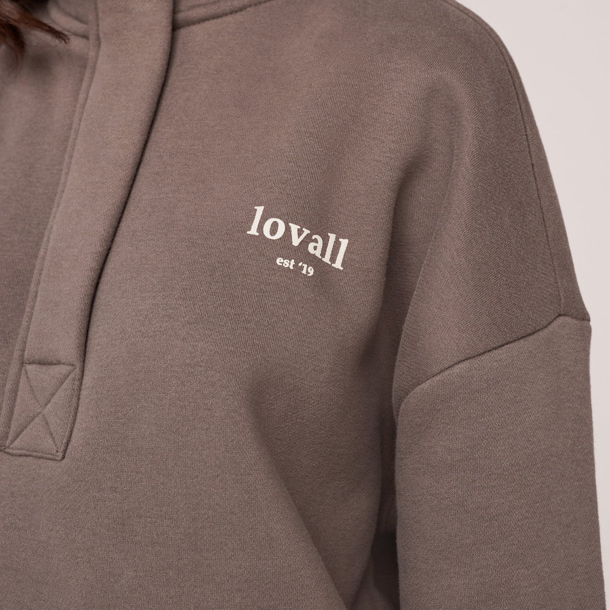 Sweat-shirt lourd 1/4 zip - Mocha