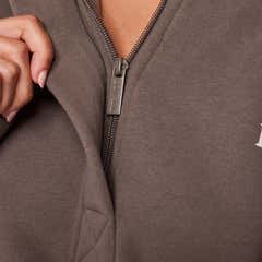 Sweat-shirt lourd 1/4 zip - Mocha