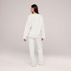 Lovall Pull Oversize Tricoté – Blanc cassé