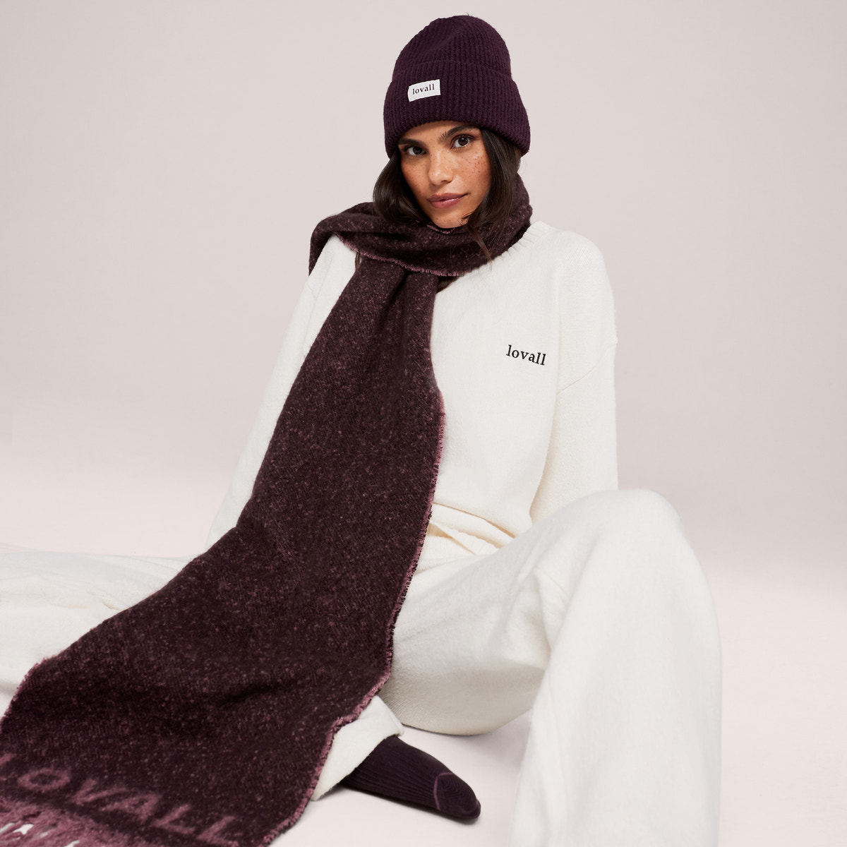 Lovall Pull Oversize Tricoté – Blanc cassé