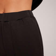 Jogger large en coton bio - Noir café