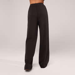 Jogger large en coton bio - Noir café