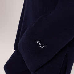 Pull oversize à ourlet fendu en tricot brossé - Marine