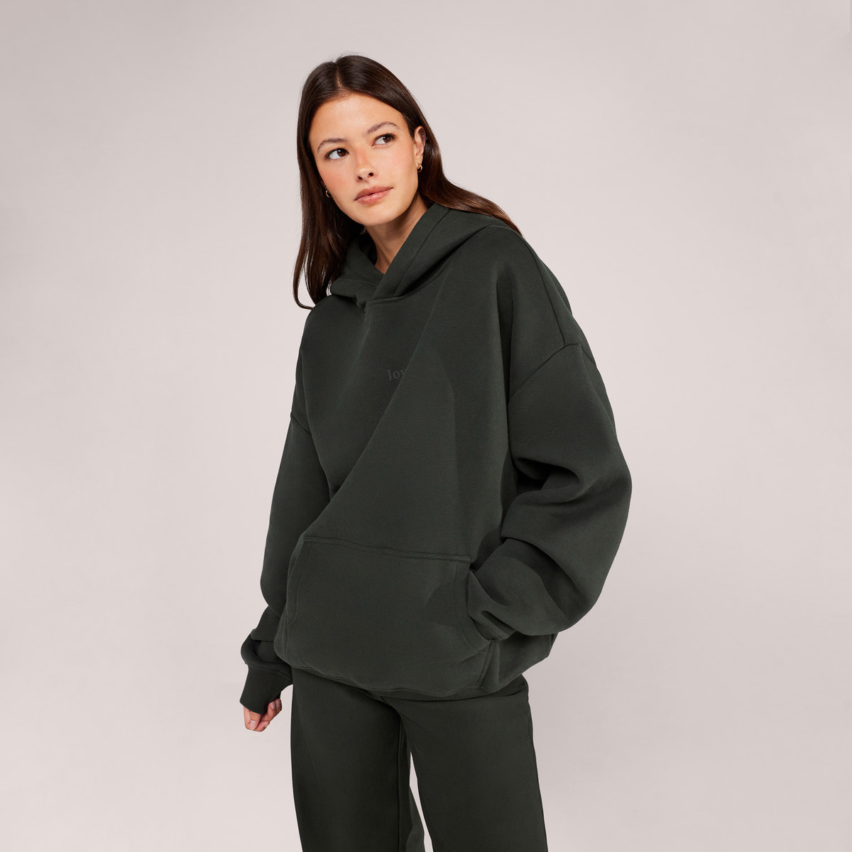Sweat à capuche oversize épais - Marron expresso