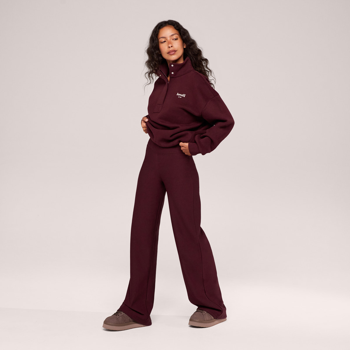 Pantalon large d'hiver – Café noir