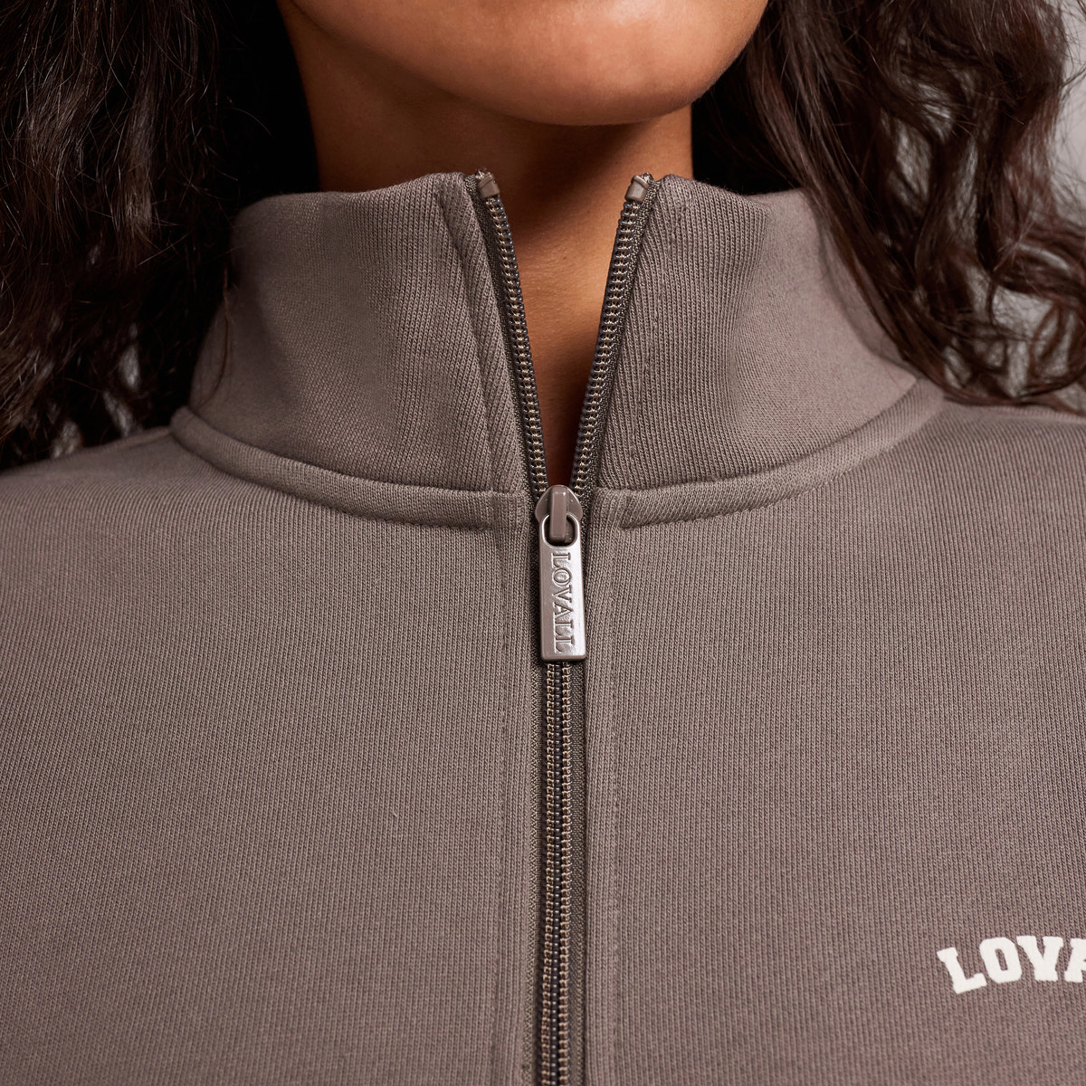 Loopback 1/4 Zip Sweatshirt - Mocha
