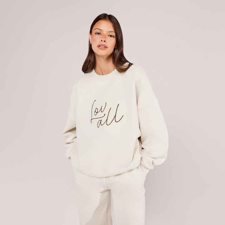 Sweat-shirt oversize lourd Campus - Mocha