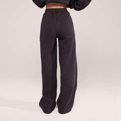 Jogger large en coton bio - Noir café