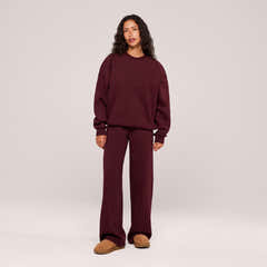 Jogger large en coton bio - Noir café
