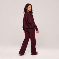 Jogger large en coton bio - Noir café