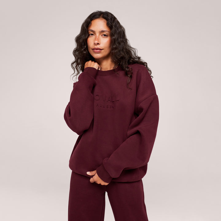 Sweat-shirt oversize lourd Campus - Mocha